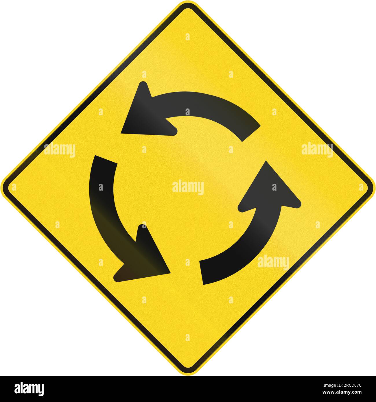 Canadian road warning sign Traffic circle/roundabout ahead. This sign