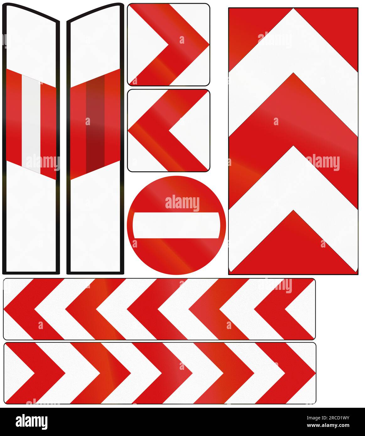 Collection of polish chevron and road markers Stock Photo Alamy