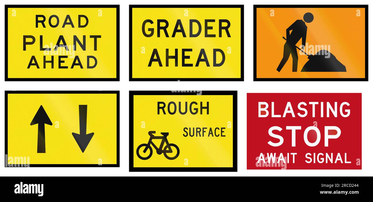 Road Plant Ahead in Australia Stock Photo Alamy