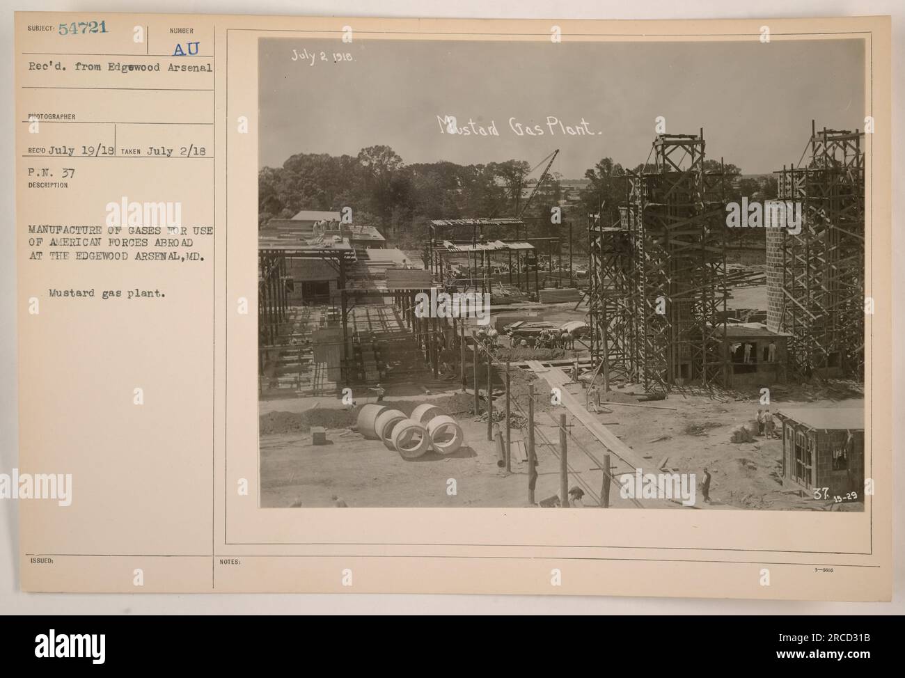 Manufacture of gases at Edgewood Arsenal, MD. This photograph shows the
