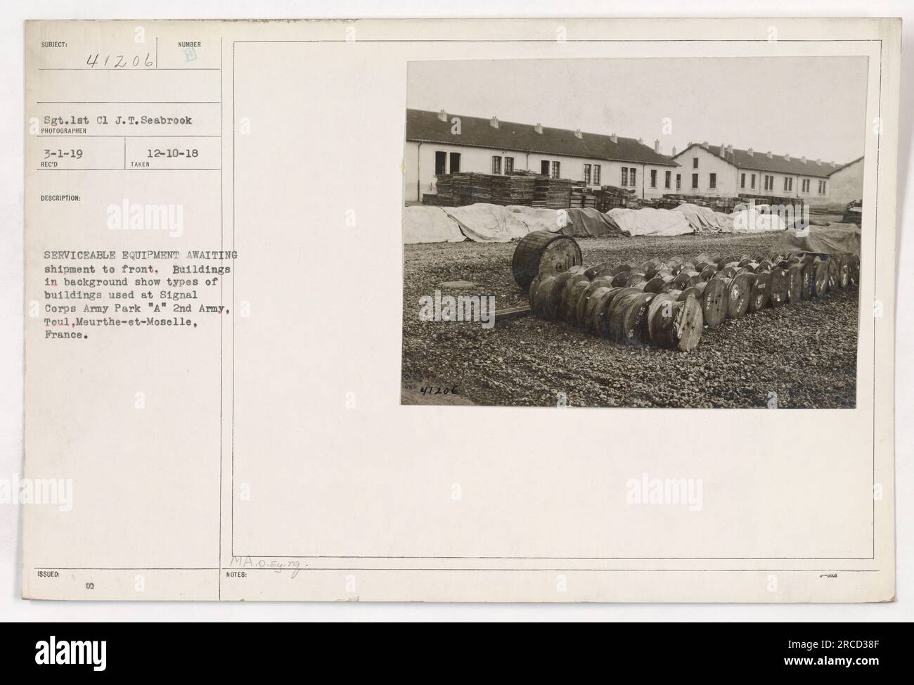 Serviceable equipment being prepared for shipment to the front at