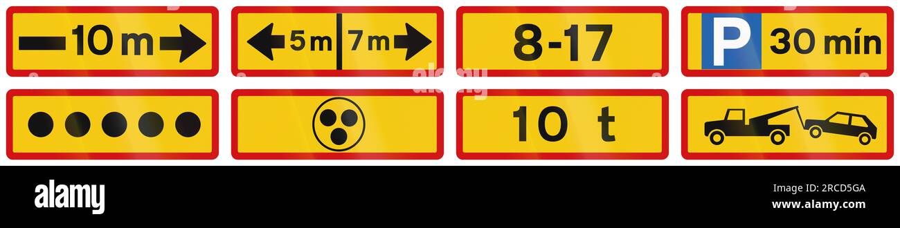 Sign Applies 10 Meters To The Right in Iceland. Stock Photo