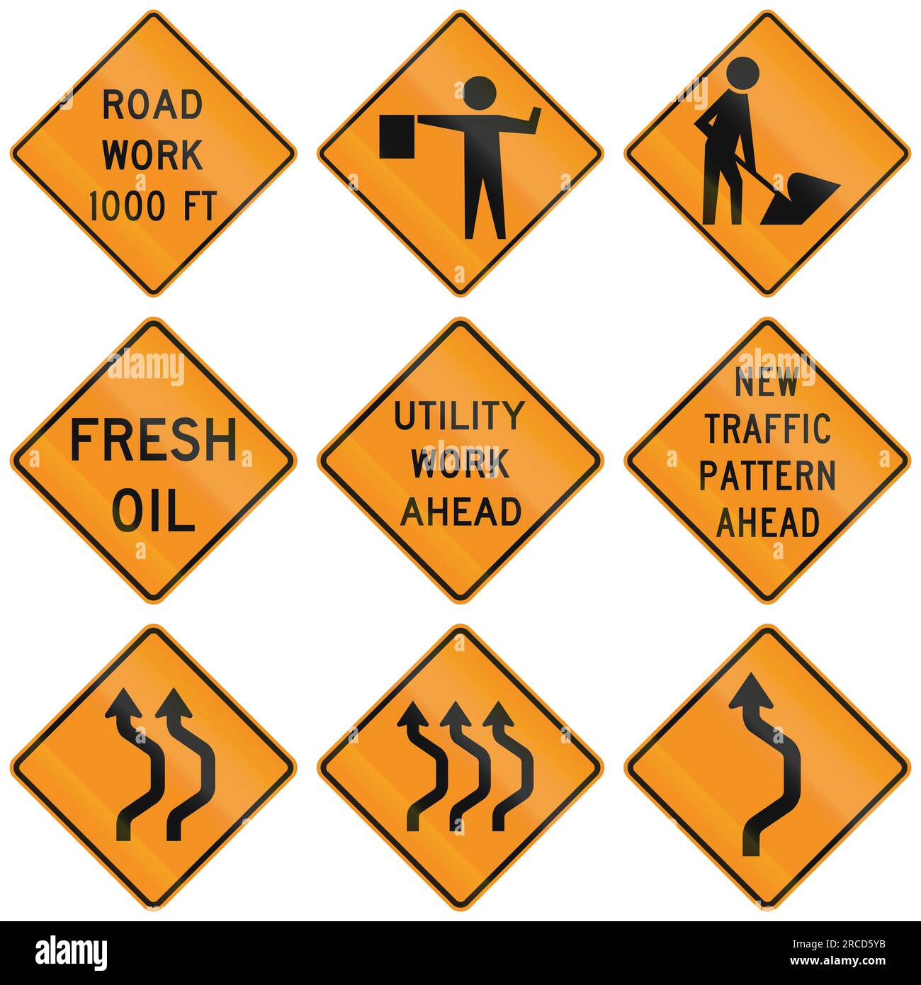 Temporary road traffic signs Cut Out Stock Images & Pictures Alamy
