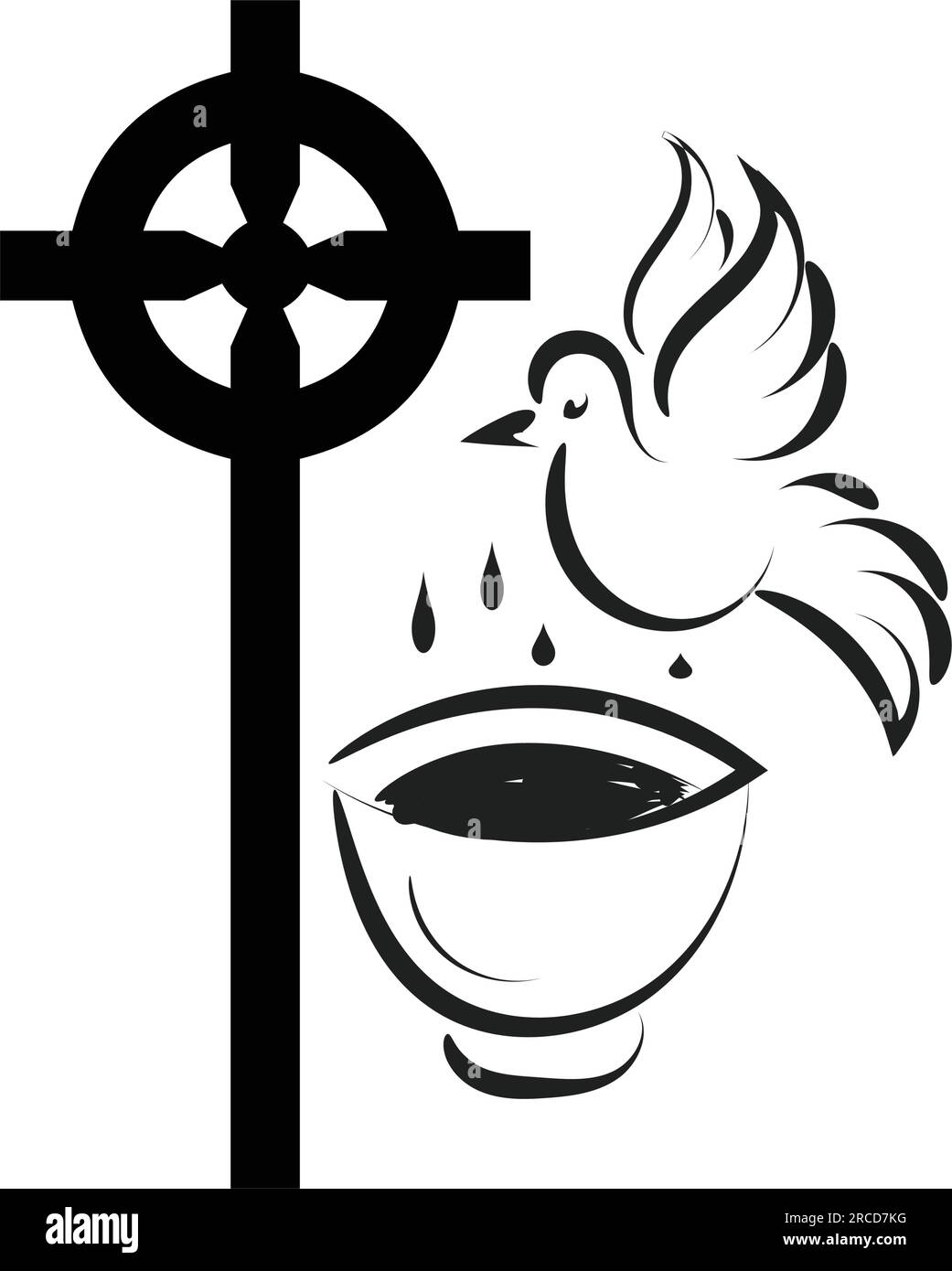 Catholic Baptism. Baptism symbol Sacraments of Catholic Church ...