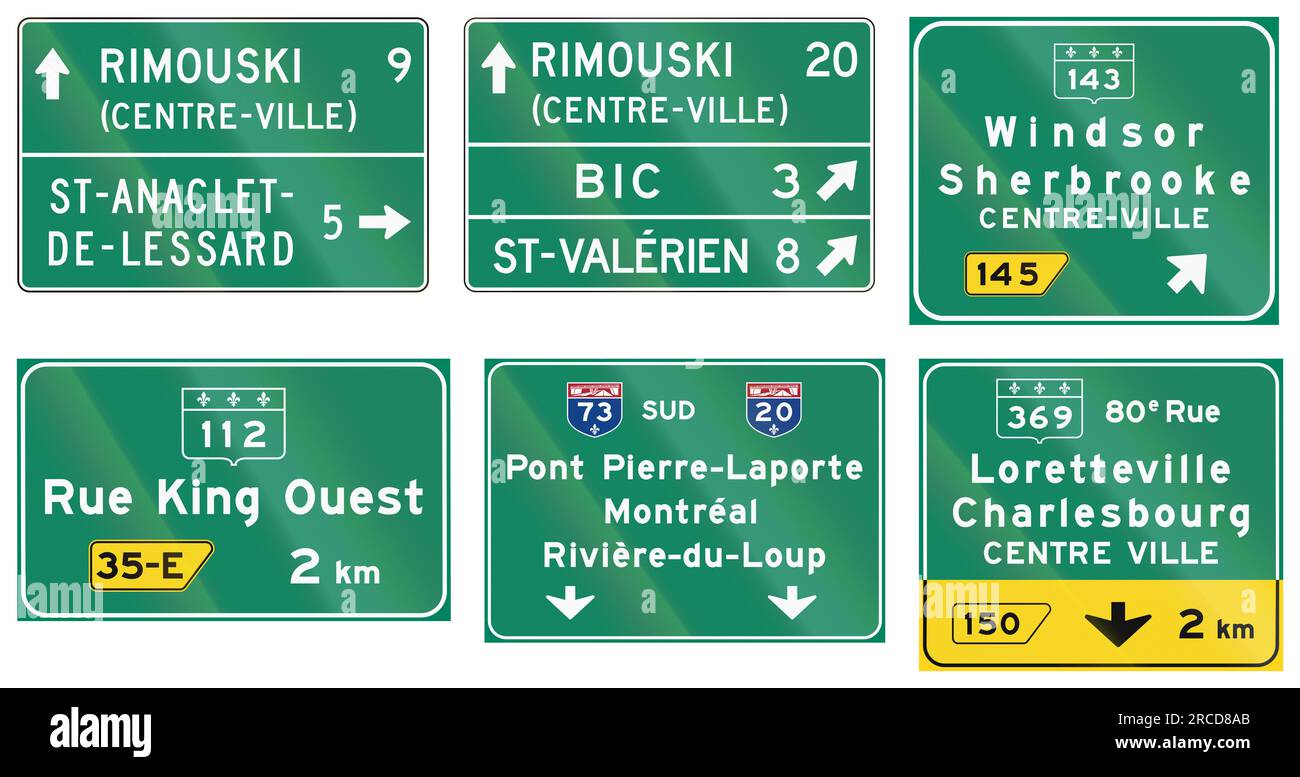 Direction Sign in Canada Stock Photo Alamy