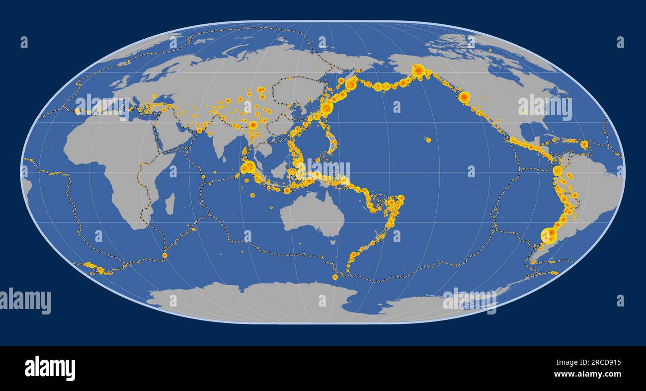 Shape of the Mariana tectonic plate on the solid contour map in the