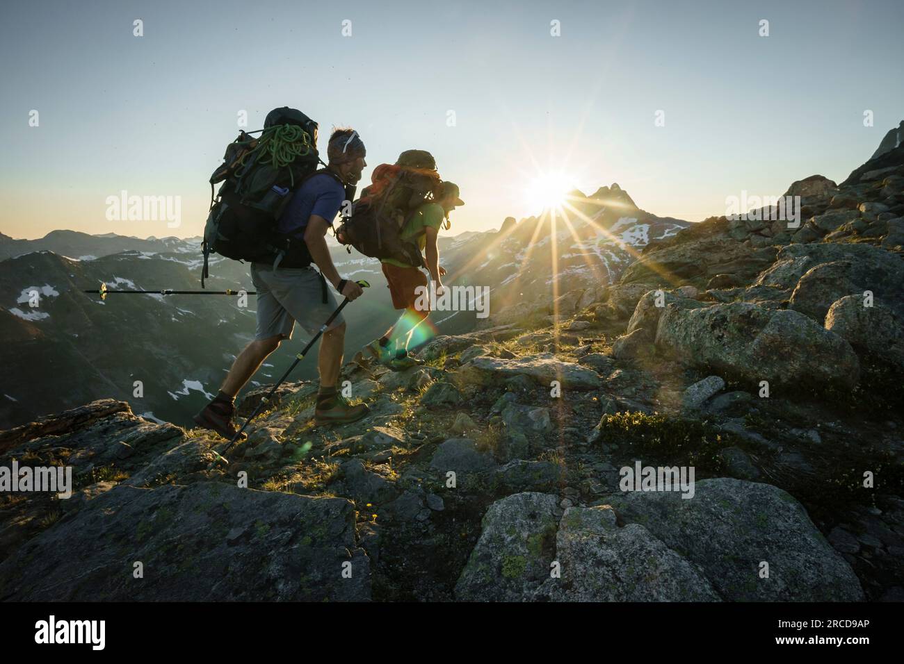 Two young men hiking in hi-res stock photography and images - Alamy
