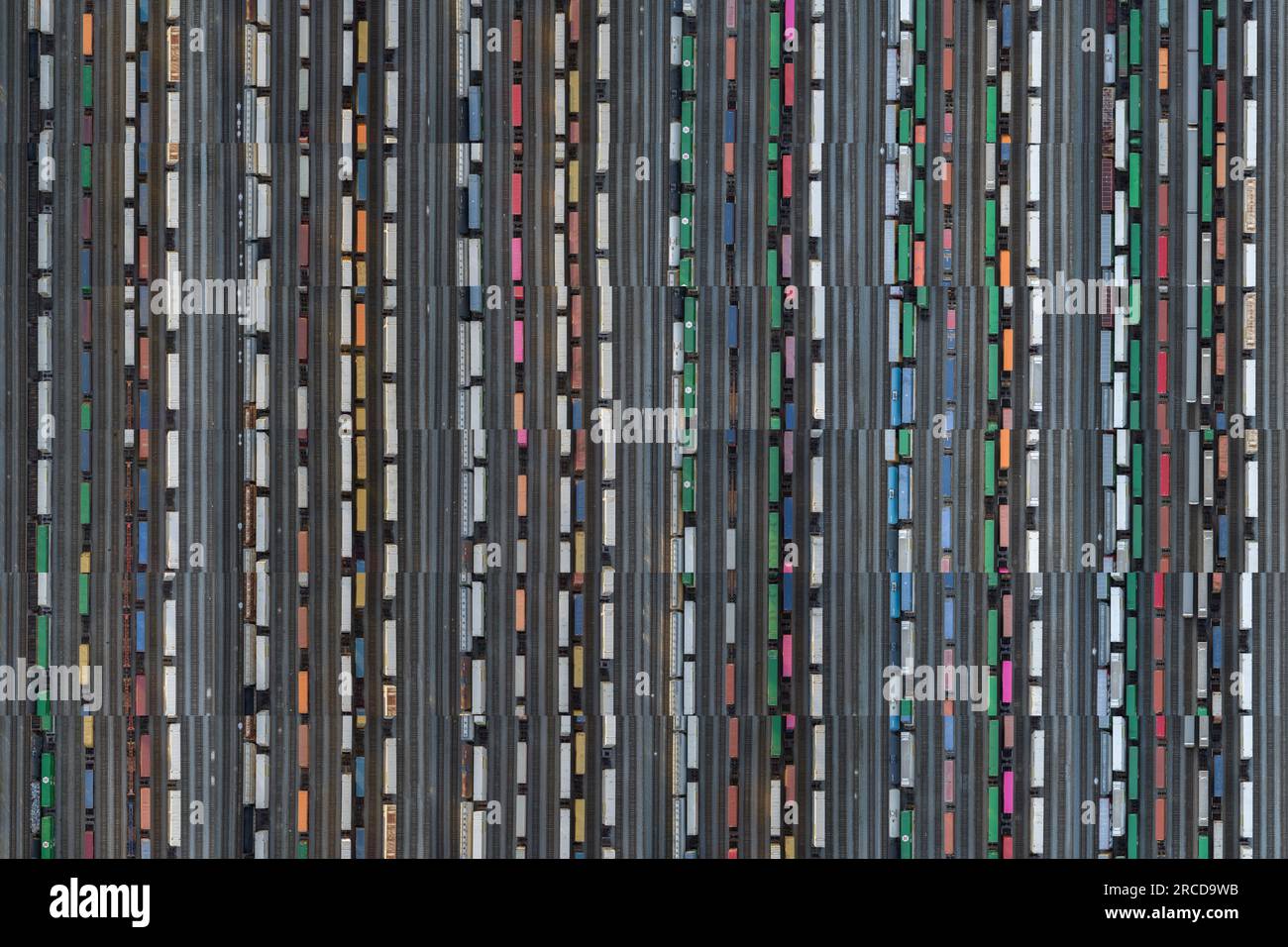 Rail Road Cars (Collage), Atlanta, Georgia Stock Photo