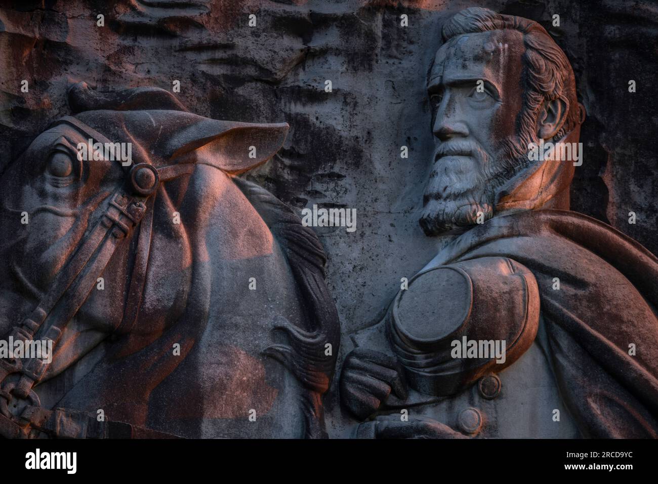 Stonewall Jackson Carving, Stone Mountain Park, Georgia Stock Photo - Alamy