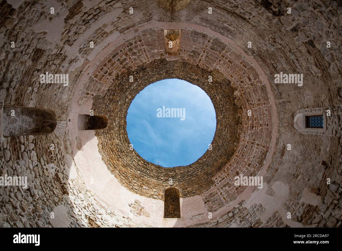 Looking up - vestibule of the Palace of Diocletian in Split Stock Photo