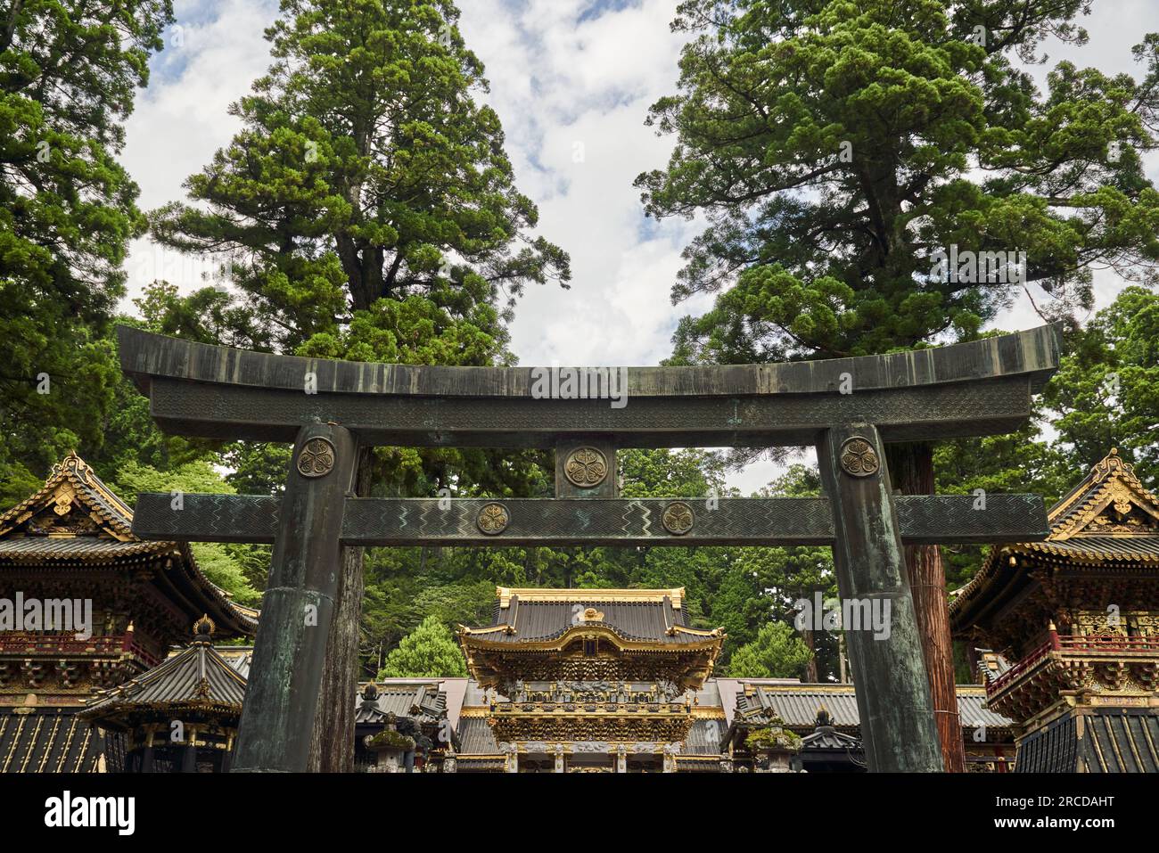 Torii Gate of the Futarasan jinja shrine in Nikko city, Japan Stock Photo