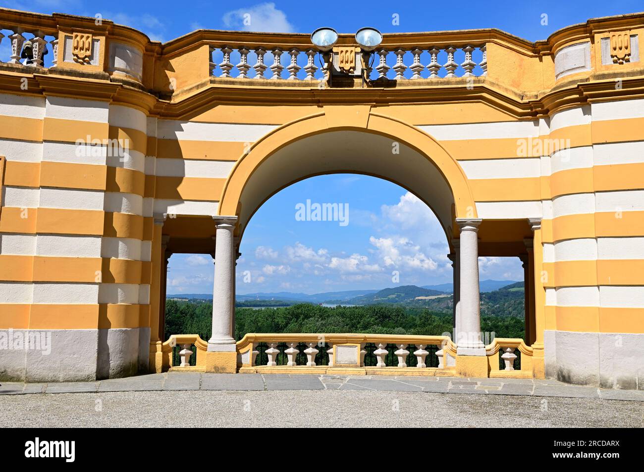 Melk, Wachau, Lower Austria, Austria. July 06, 2023. View of Melk from the monastery Stock Photo