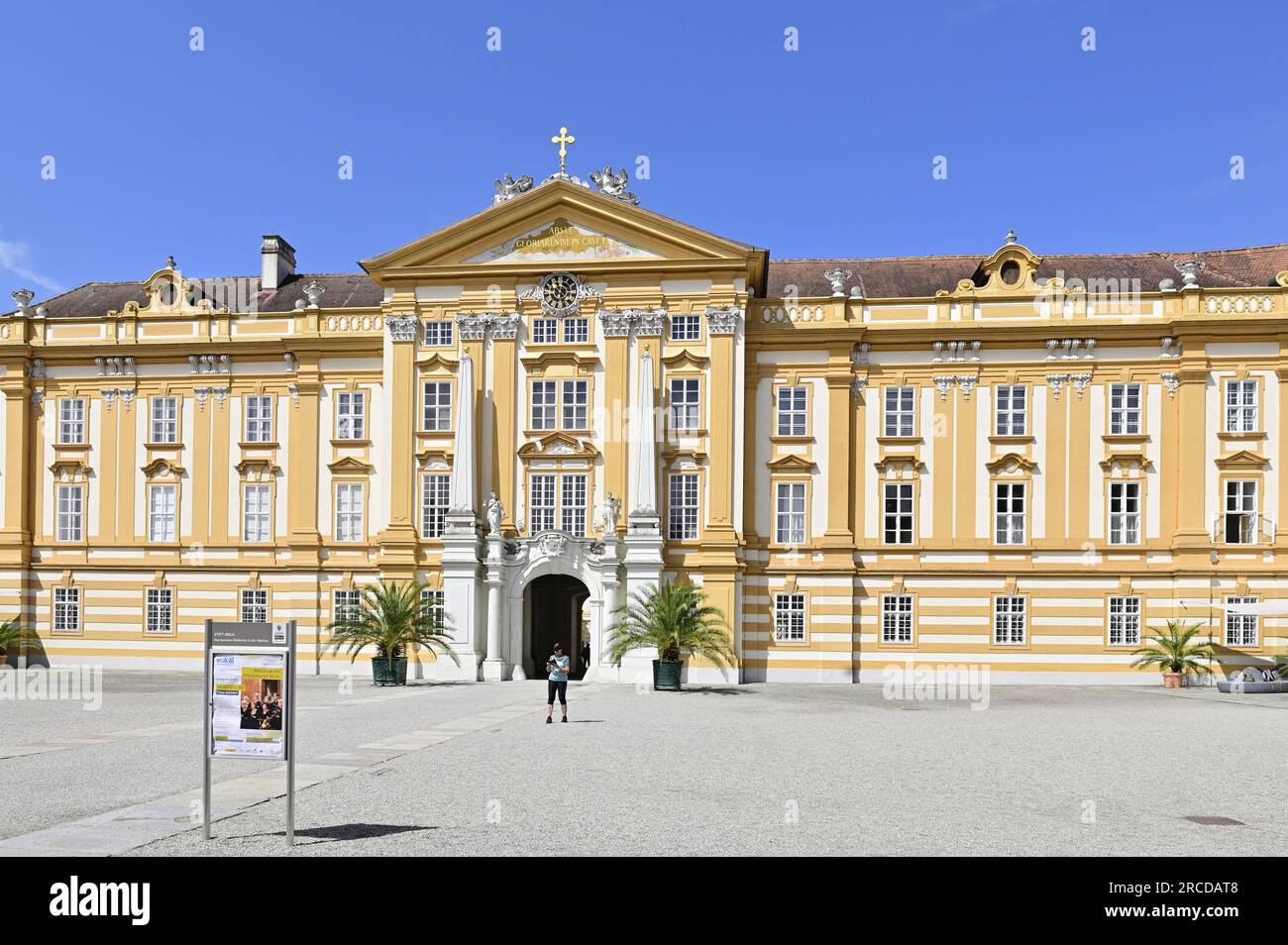 Melk, Wachau, Lower Austria, Austria. July 06, 2023. East facade in Melk Abbey Stock Photo