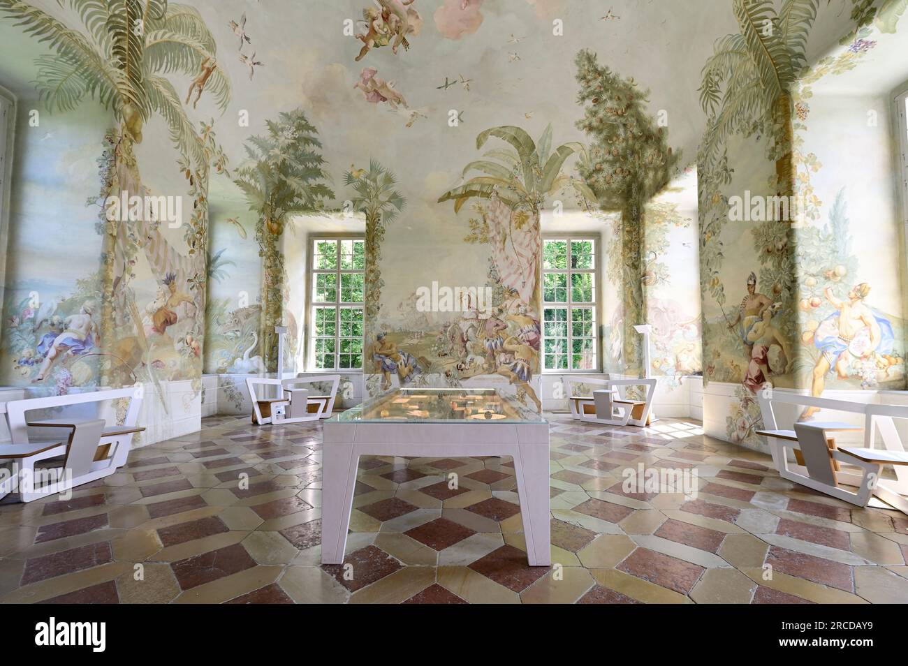 Melk, Wachau, Lower Austria, Austria. July 06, 2023. Garden pavilion in Melk Abbey Stock Photo