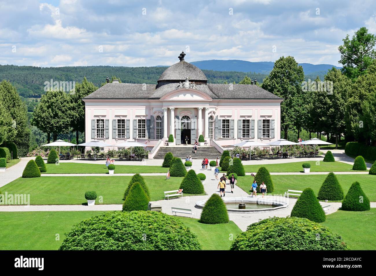 Melk, Wachau, Lower Austria, Austria. July 06, 2023. Garden pavilion in Melk Abbey Stock Photo