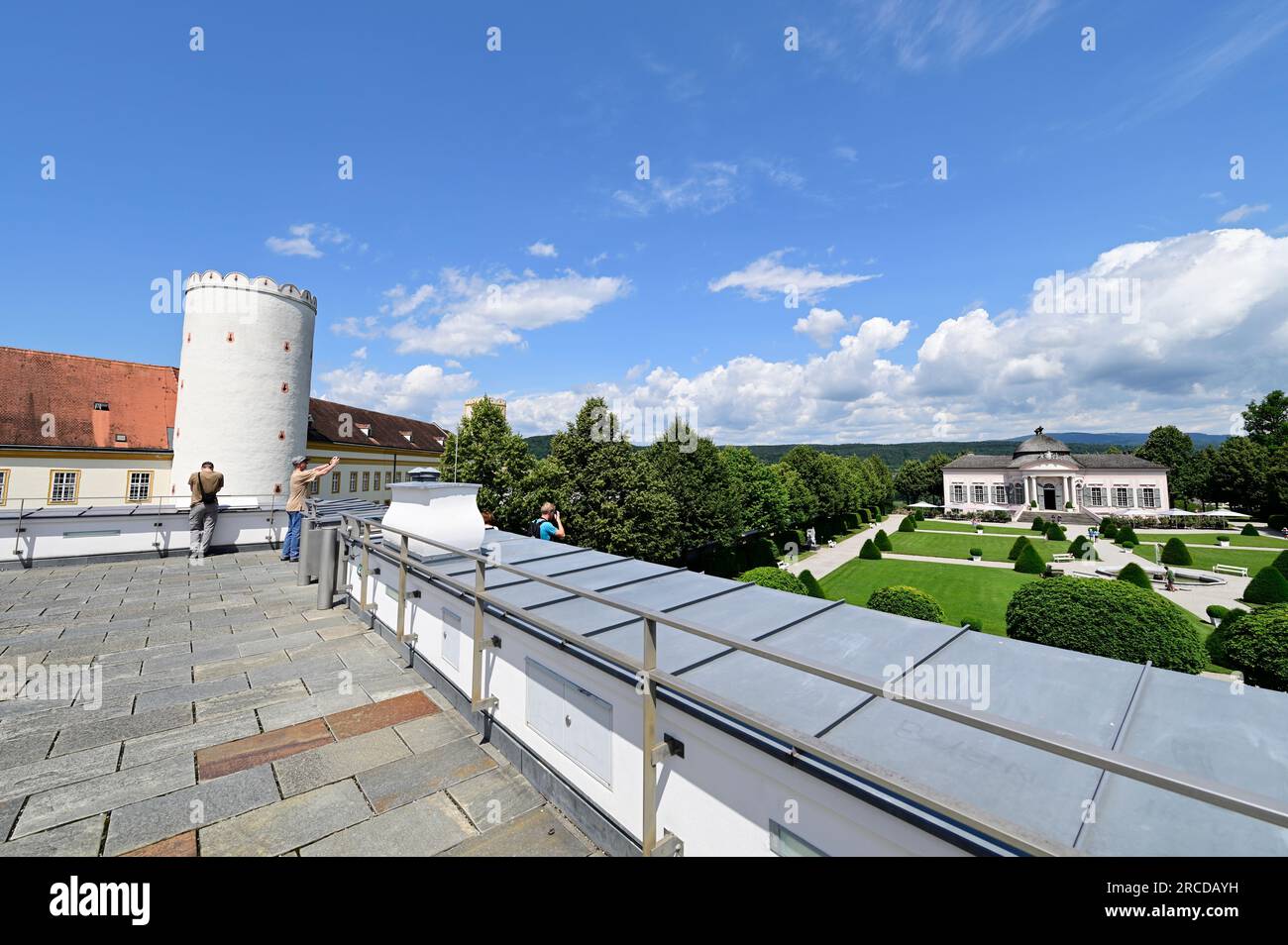 Melk, Wachau, Lower Austria, Austria. July 06, 2023. View of Melk Abbey from the viewing platform Stock Photo