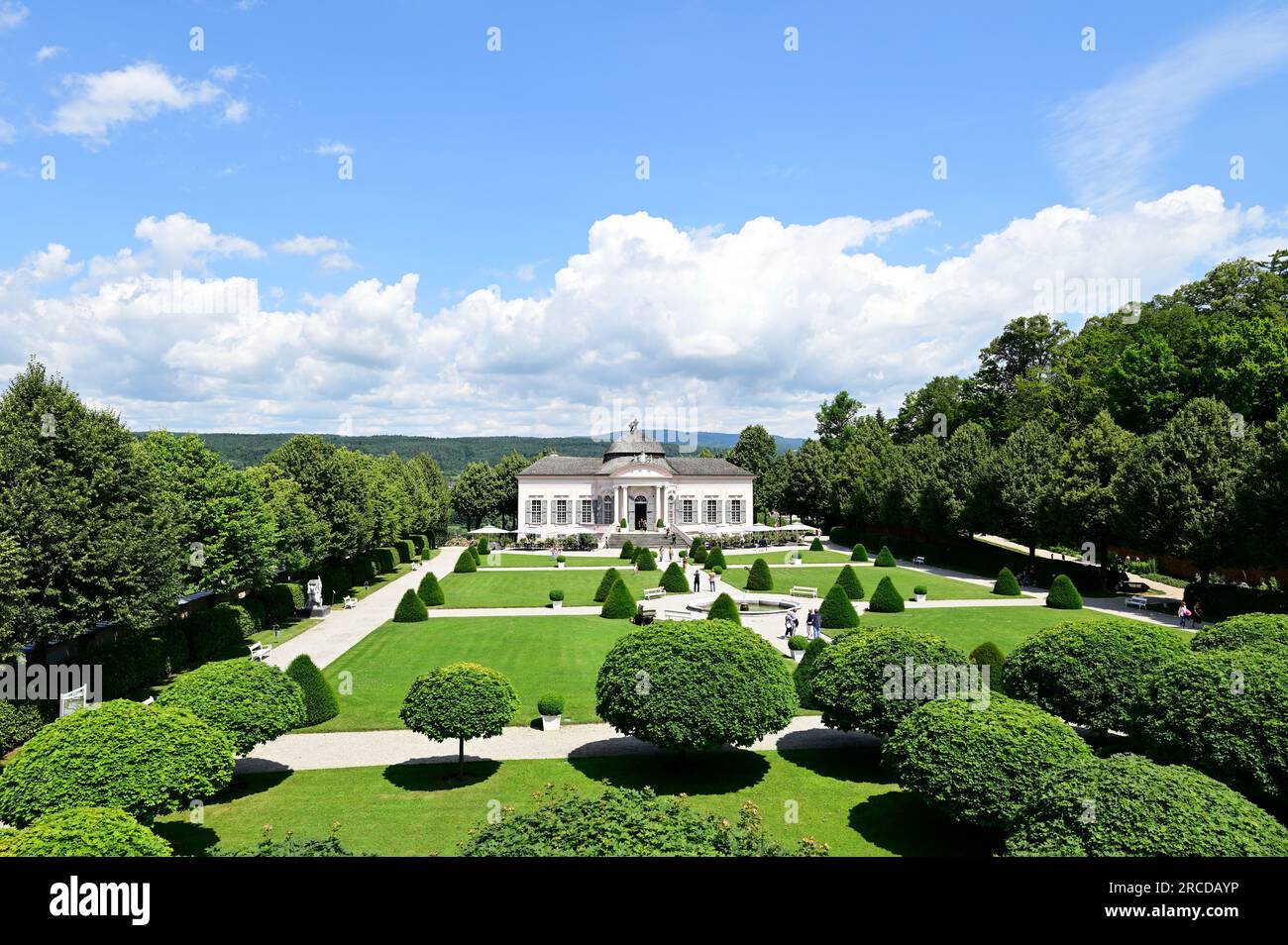 Melk, Wachau, Lower Austria, Austria. July 06, 2023. Garden pavilion in Melk Abbey Stock Photo