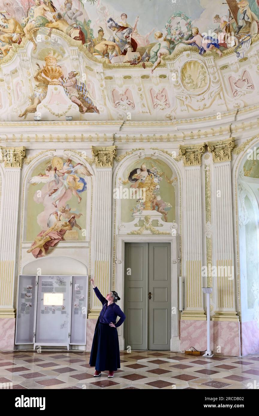 Melk, Wachau, Lower Austria, Austria. July 06, 2023. Garden pavilion in Melk Abbey Stock Photo