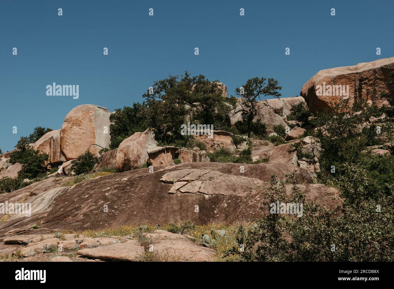 Boulders at Enchanted Rock State Natural Area in Texas Stock Photo