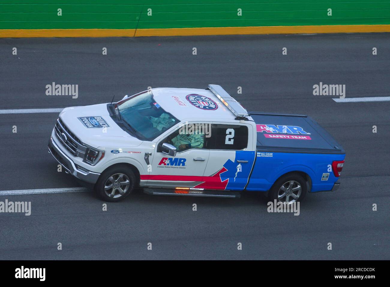 ATLANTA, GA JULY 09 An AMR Safety Team truck circles the track before the NASCAR Cup Series