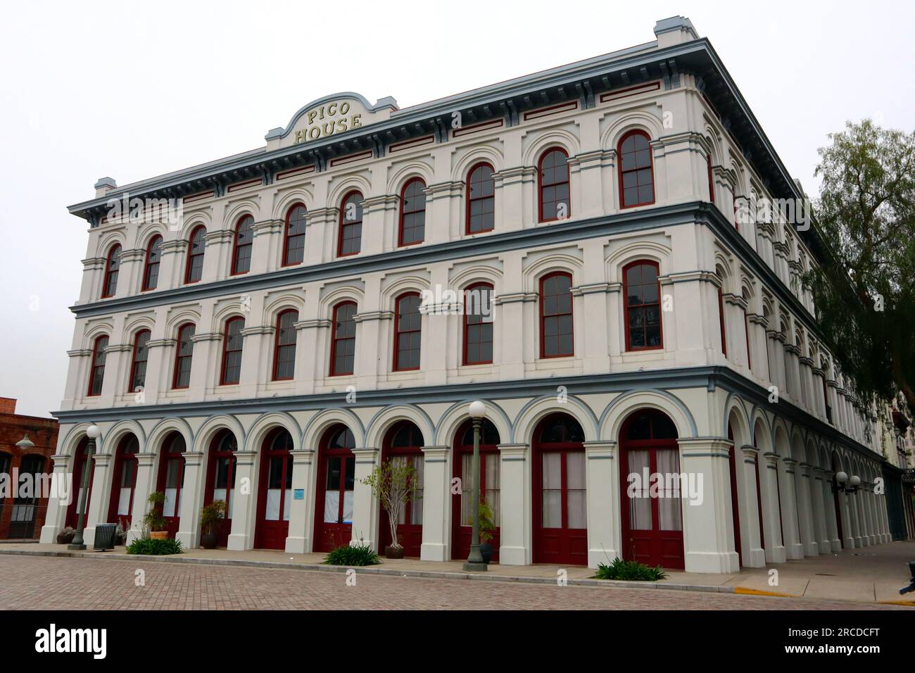 Los Angeles, California: Pico House, the historic buildings at El Pueblo de Los Angeles Stock Photo