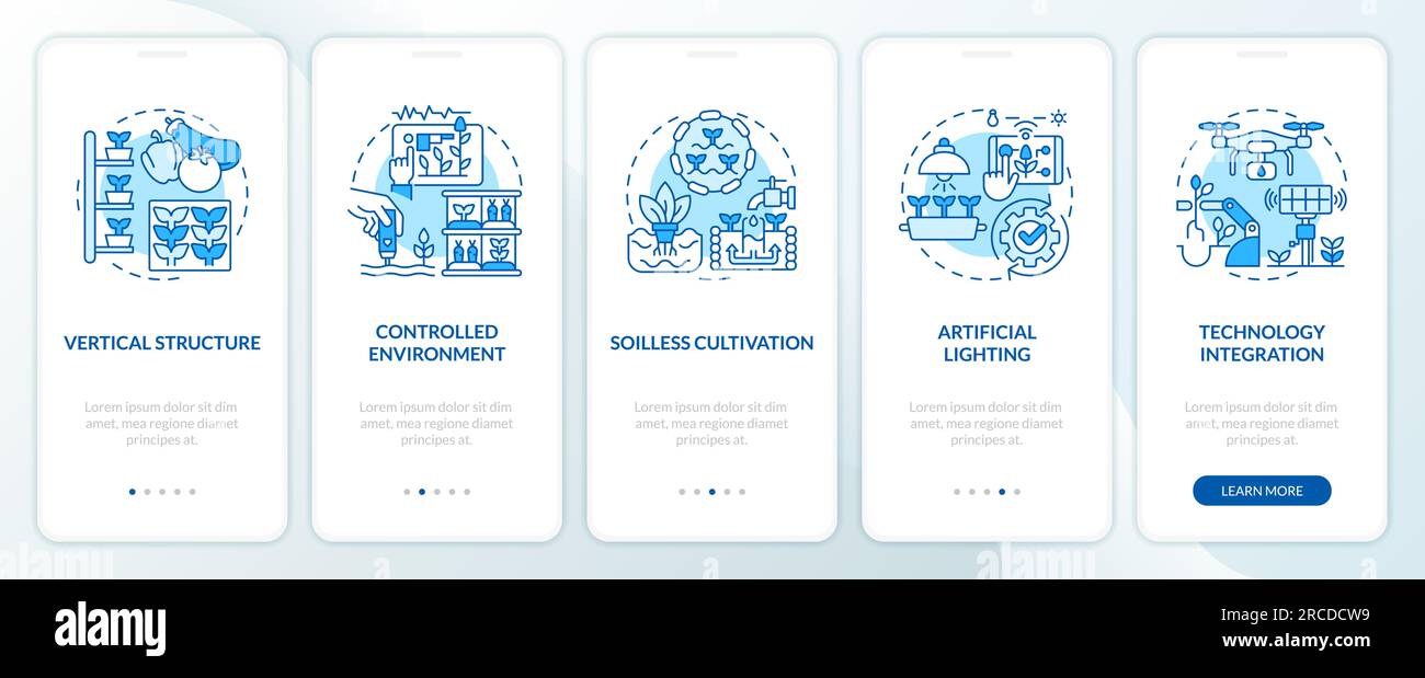 Vertical farming and hydroponics concept with icons Stock Vector