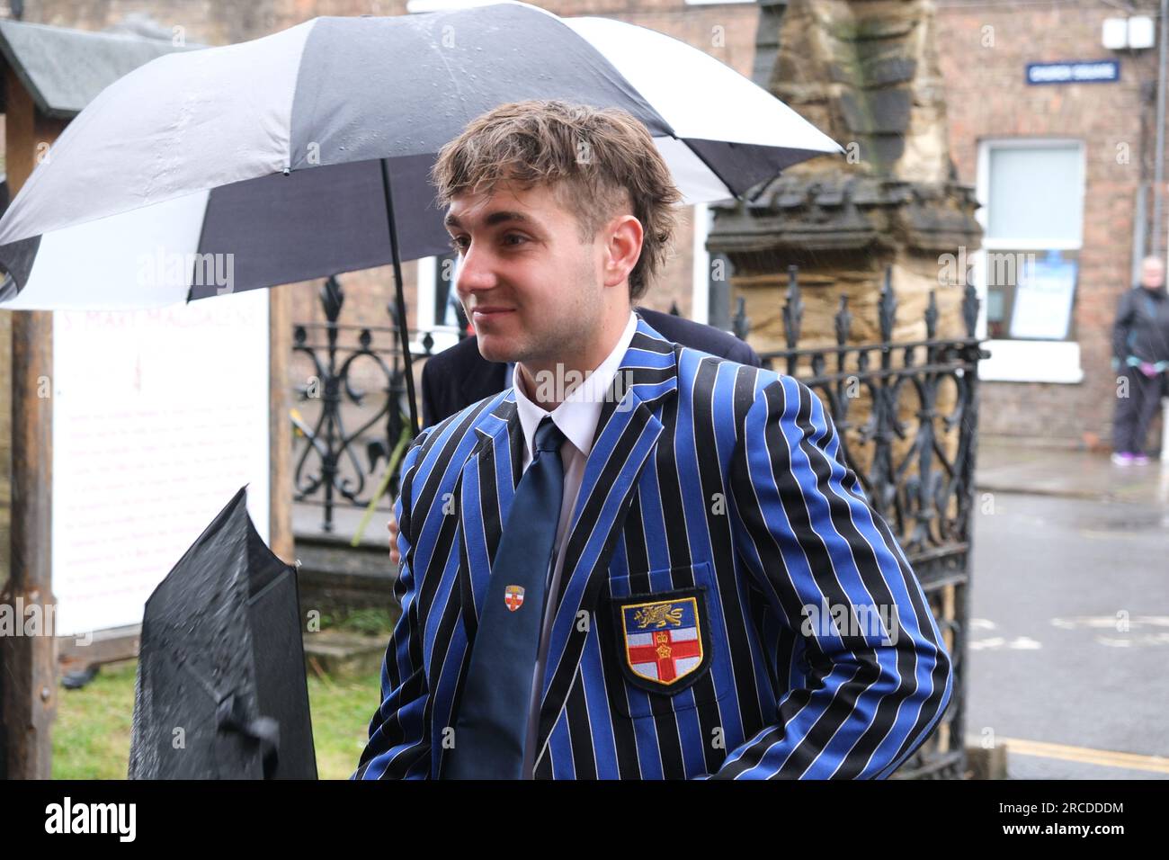 Mourners arrive for the funeral of Barnaby Webber at Taunton Minster in ...