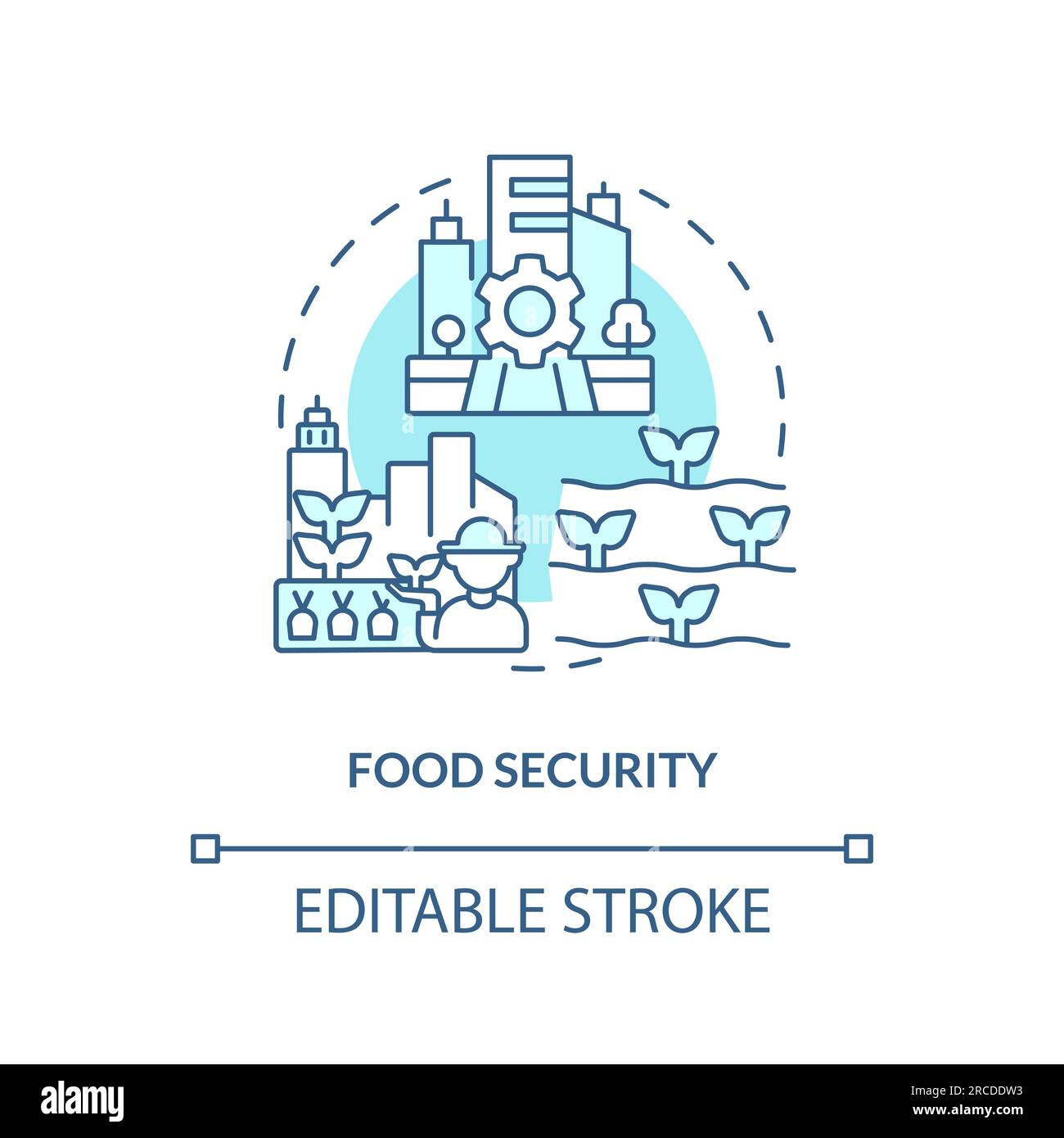 Linear customizable food security icon concept Stock Vector