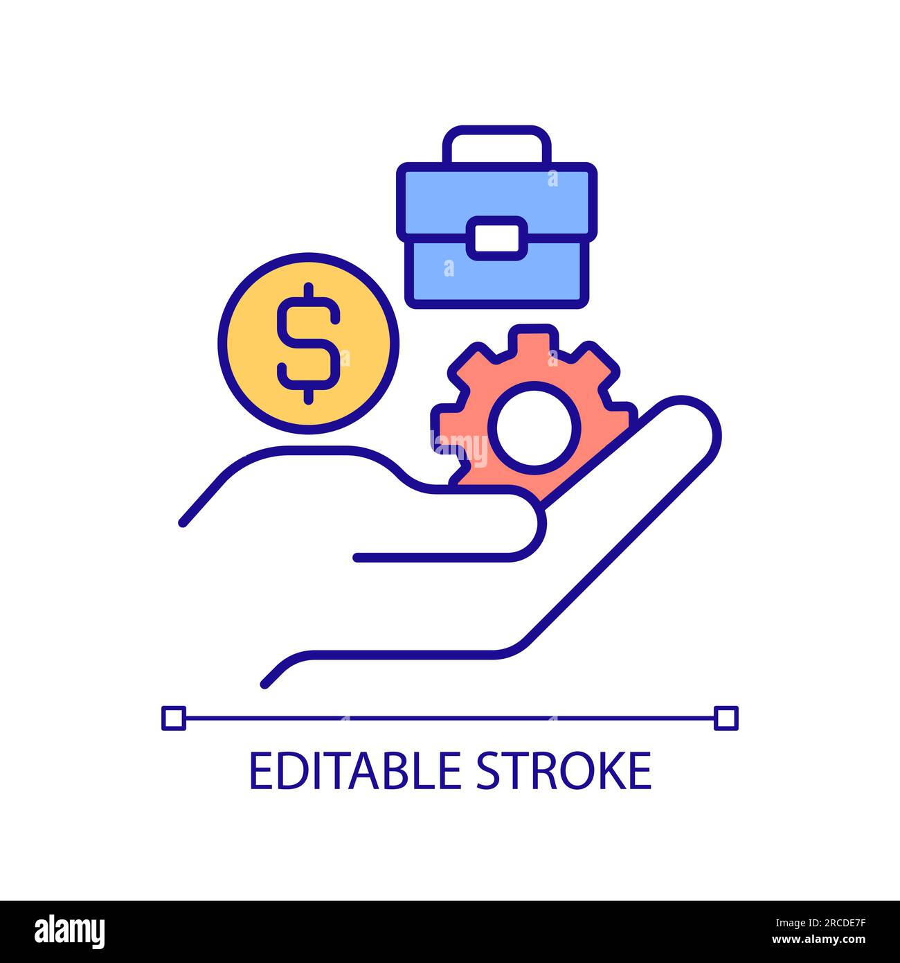 Editable 2D icon resource access concept Stock Vector