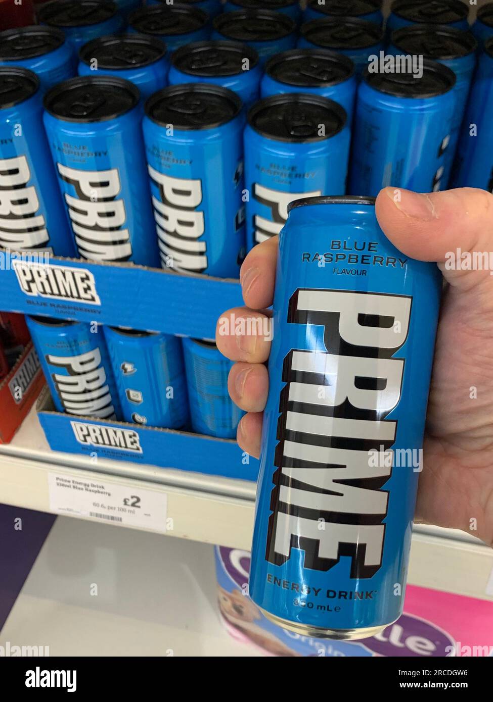 Cans of Prime Energy drink. High caffeine content has been identified