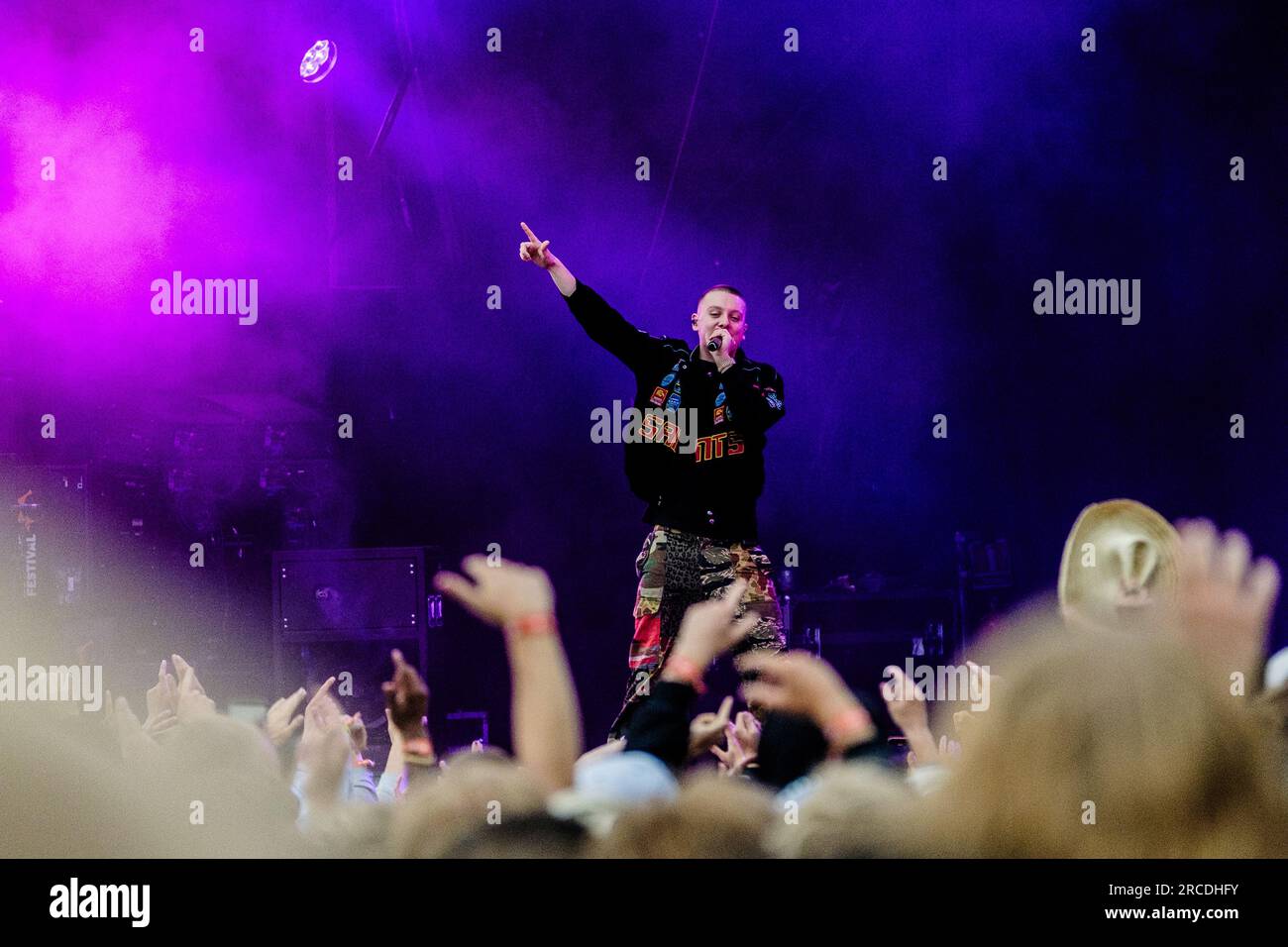 Roskilde, Denmark. 01st, July 2023. The British rapper Aitch performs a ...