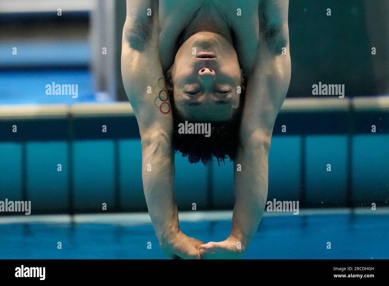 Kim Yeongtaek of South Korea competes in the 1m Springboard Men at the