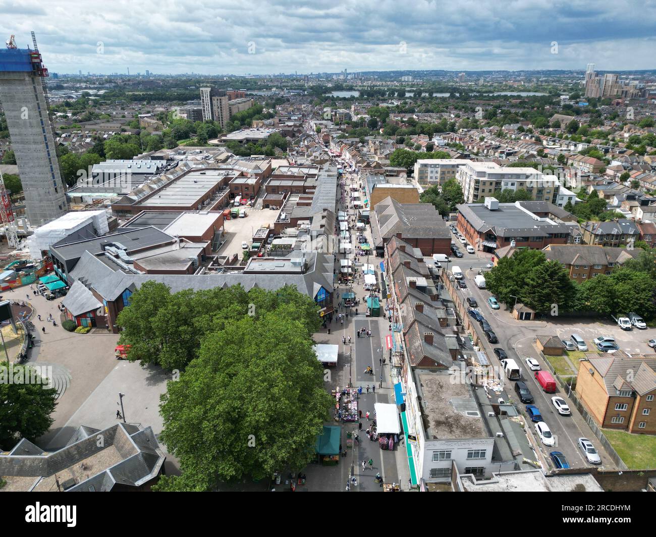 Walthamstow Market East London UK drone,aerial Stock Photo Alamy