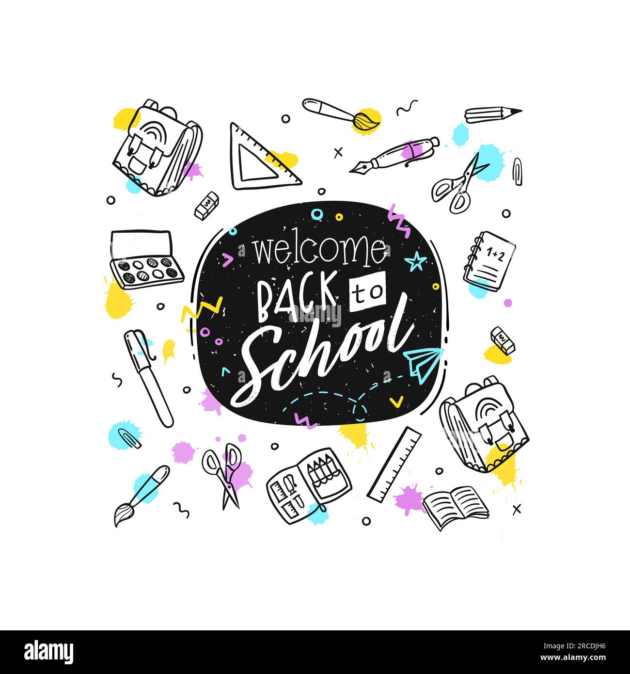 Premium Vector  Blackboard chalk back to school hand drawn vector abstract  background