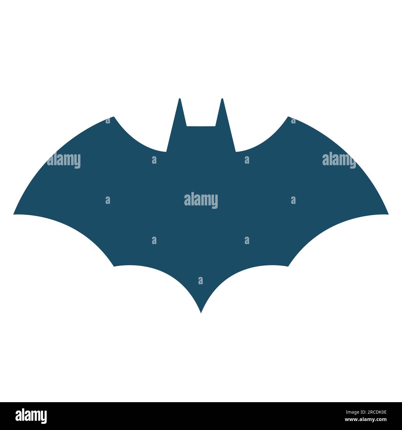 Blue bat animal icon on white background. Pictogram, icon set
