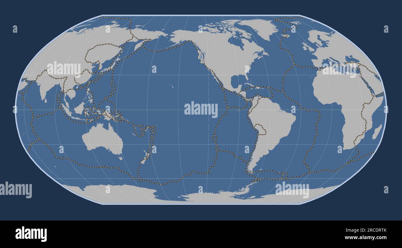 Shape of the Juan de Fuca tectonic plate on the solid contour map in