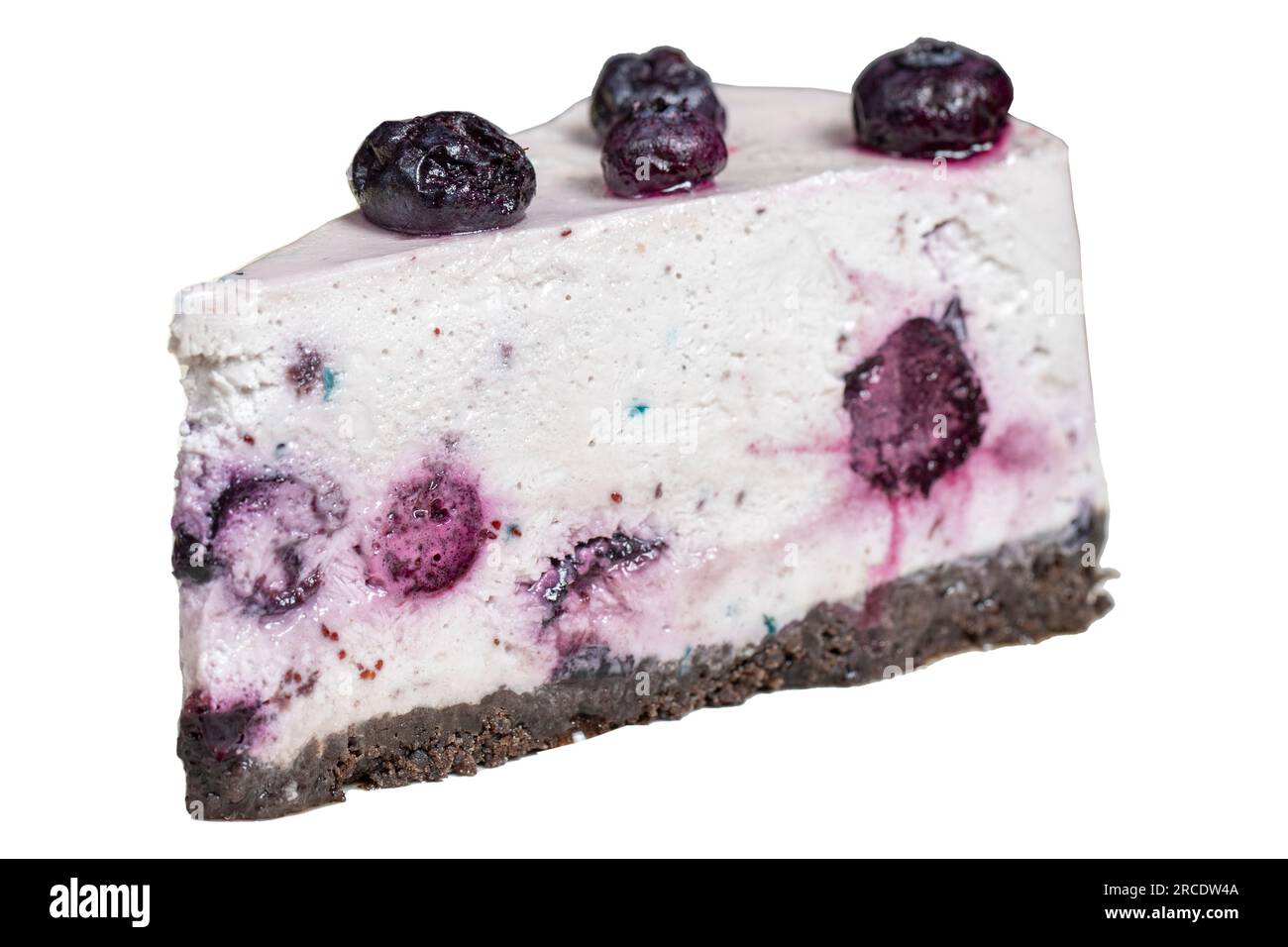Blueberry cake. Blueberry fruit slice cake isolated on white background Stock Photo