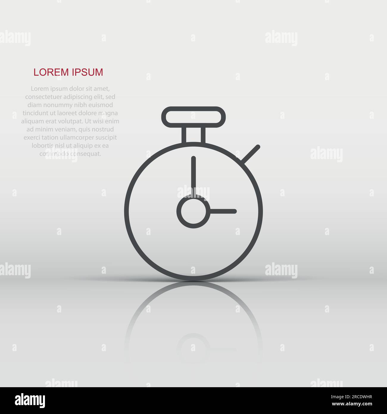 Clock icon in flat style. Watch vector illustration on white isolated ...