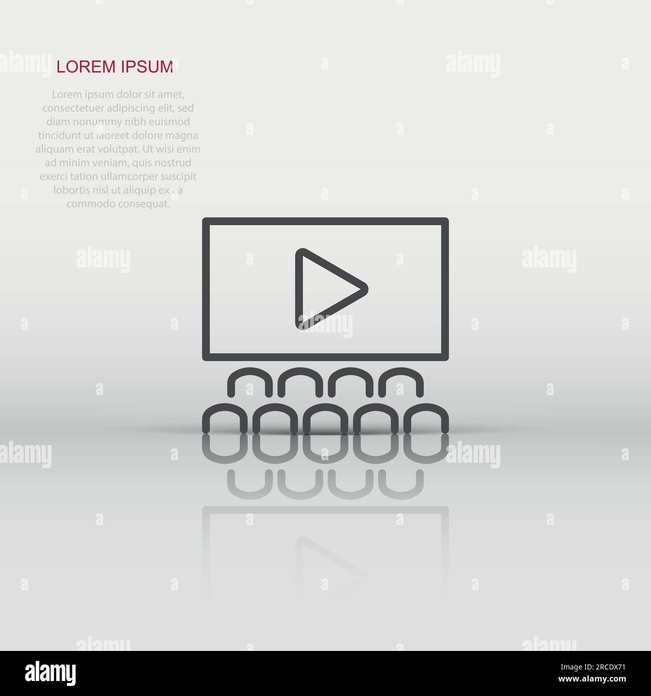 Film icon in flat style. Movie vector illustration on white isolated ...