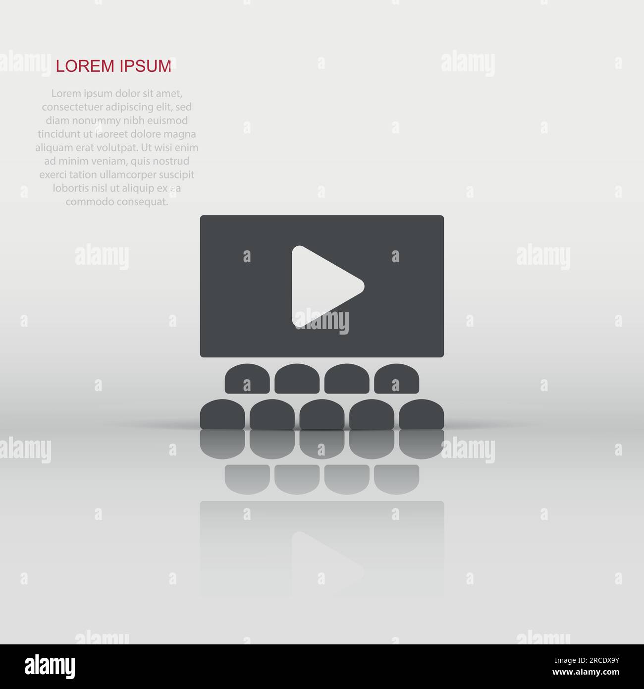 Film icon in flat style. Movie vector illustration on white isolated ...