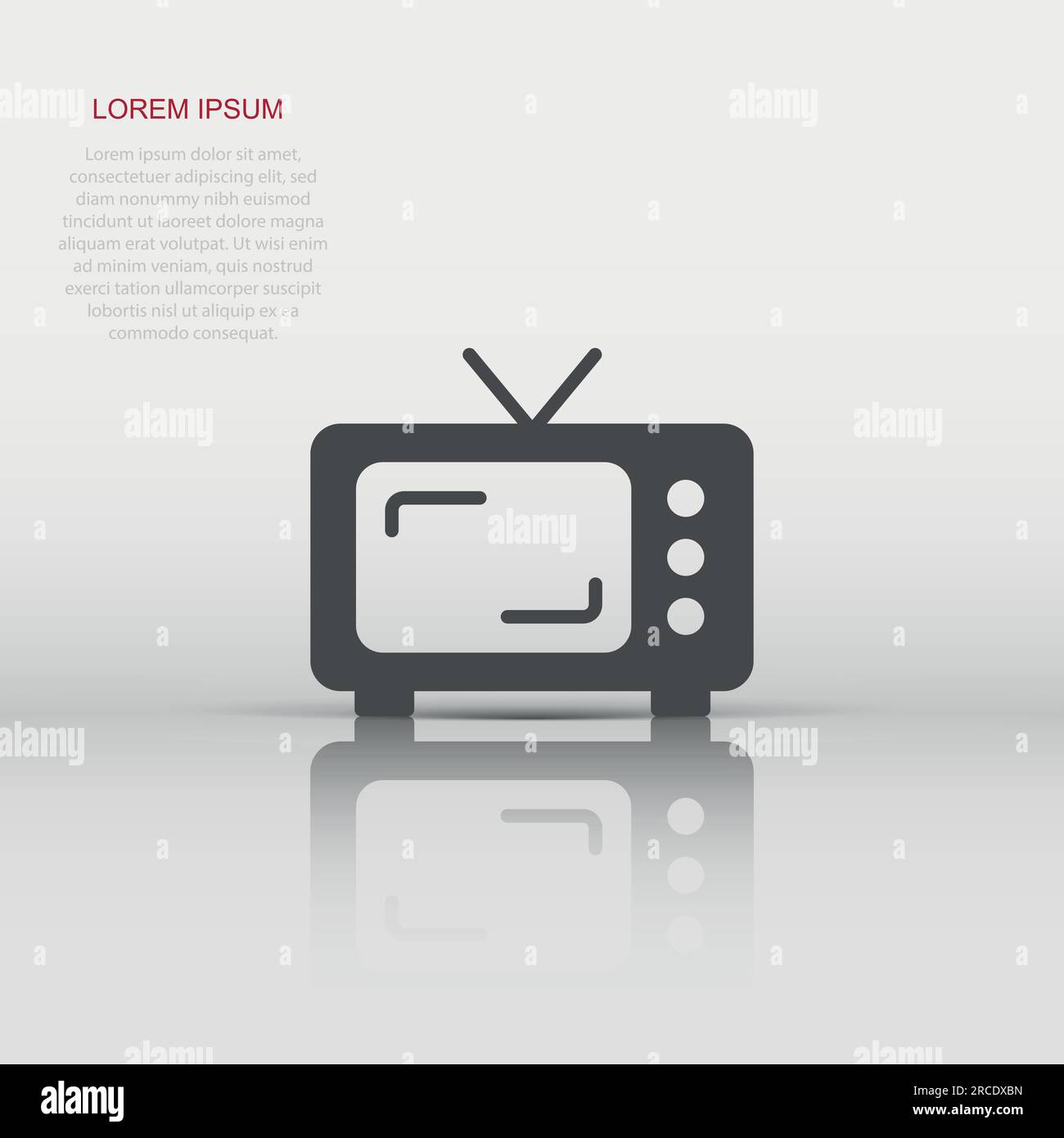 Retro tv screen vector icon in flat style. Old television illustration ...