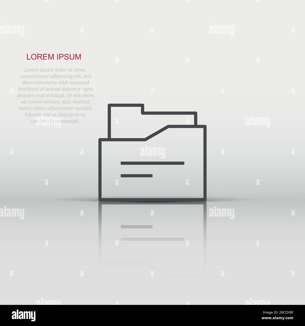 File folder icon in flat style. Documents archive vector illustration ...
