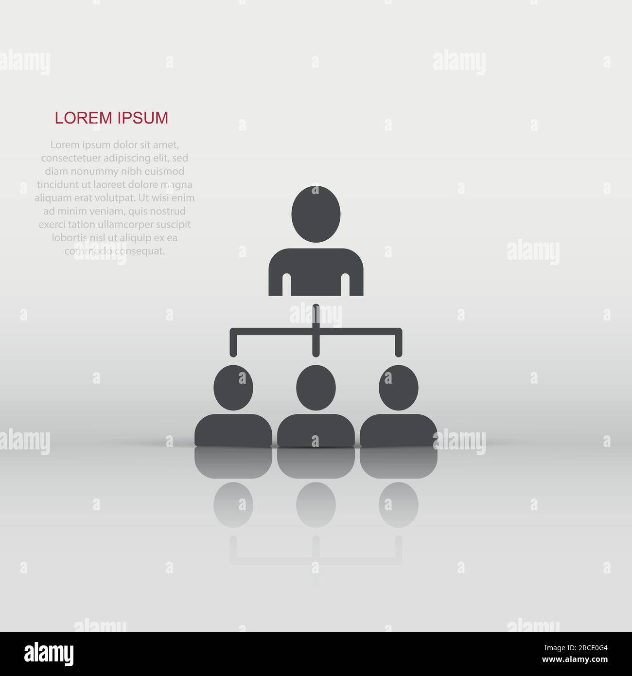 Corporate organization chart with business people vector icon in flat ...