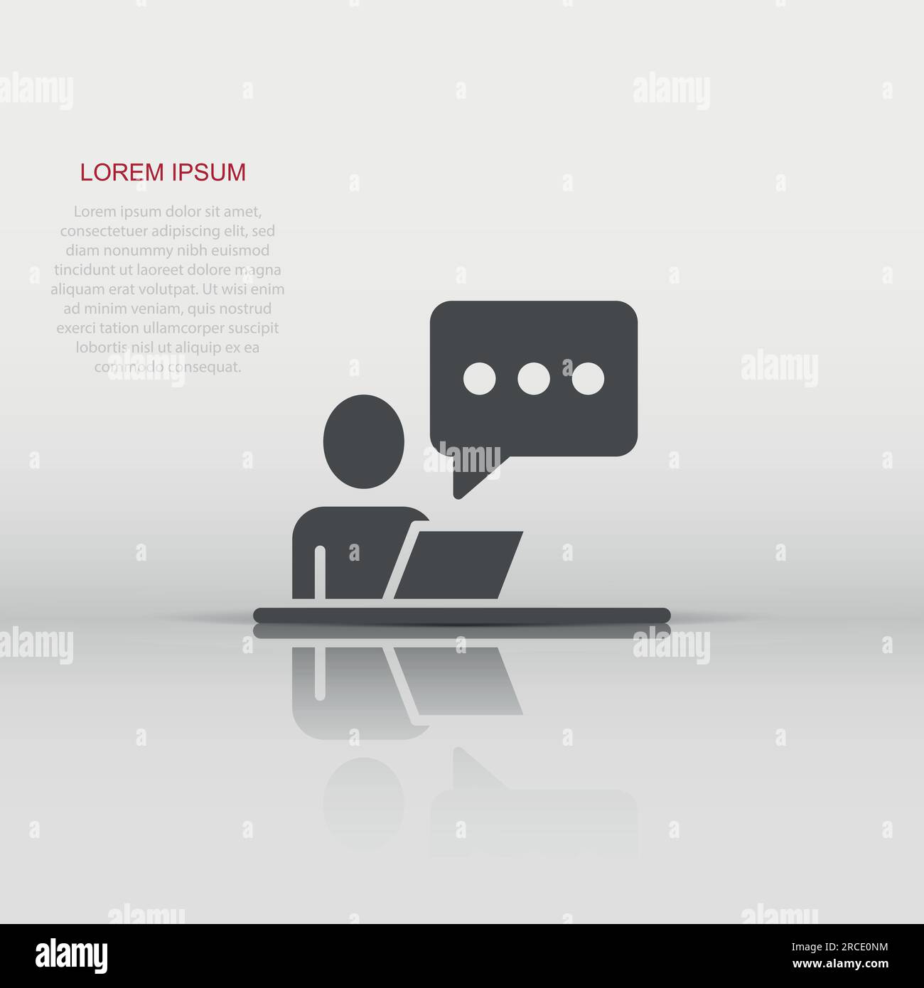 People with laptop computer icon in flat style. Pc user vector illustration  on white isolated background. Office manager business concept Stock Vector  Image \u0026 Art - Alamy, image size:1300x1390