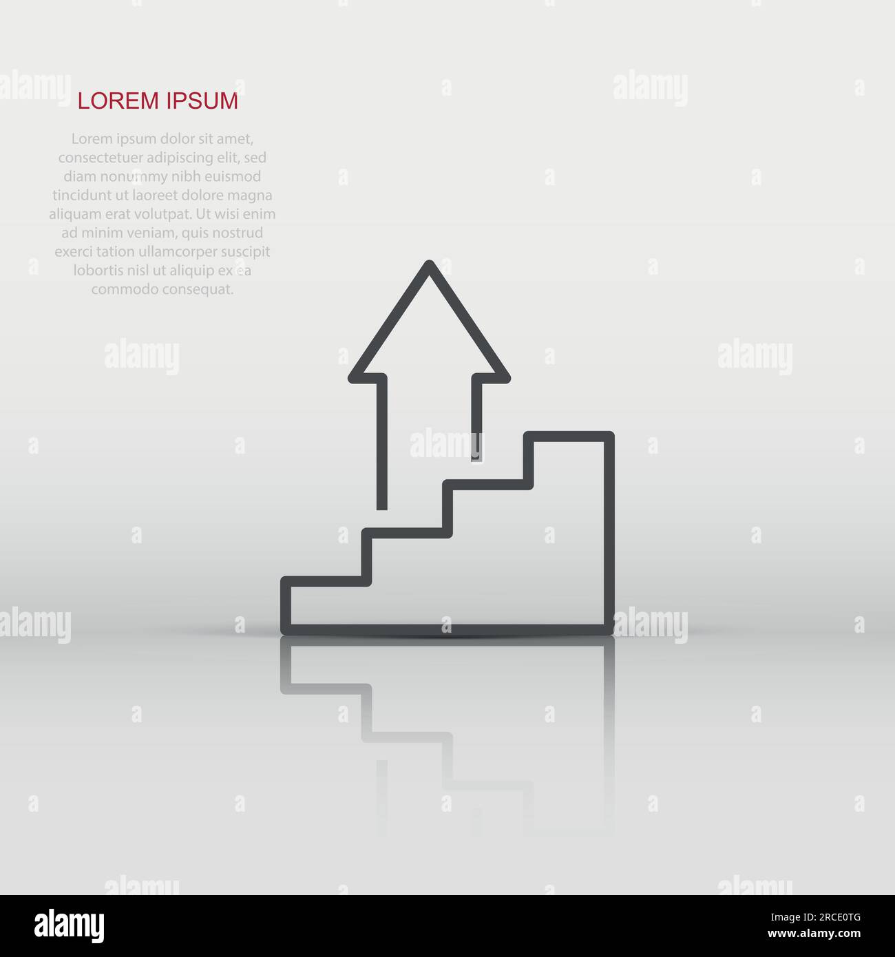 Chart graph icon in flat style. Arrow grow vector illustration on white ...