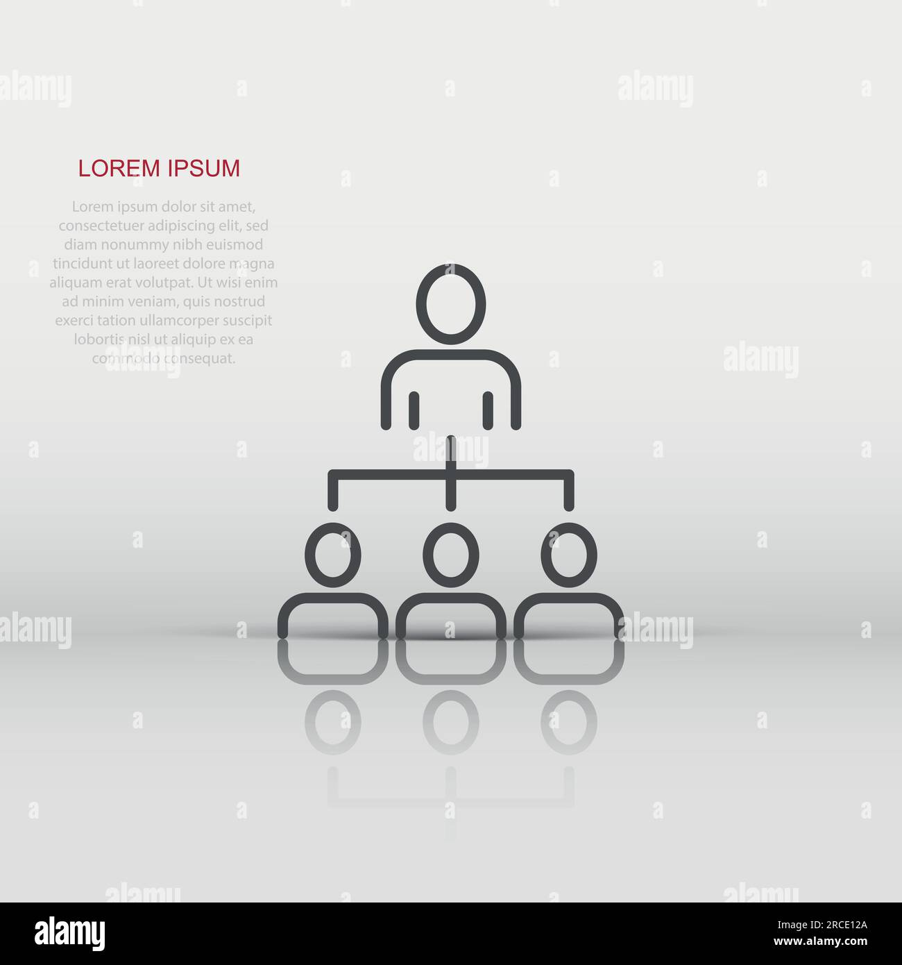 Corporate organization chart with business people vector icon in flat ...