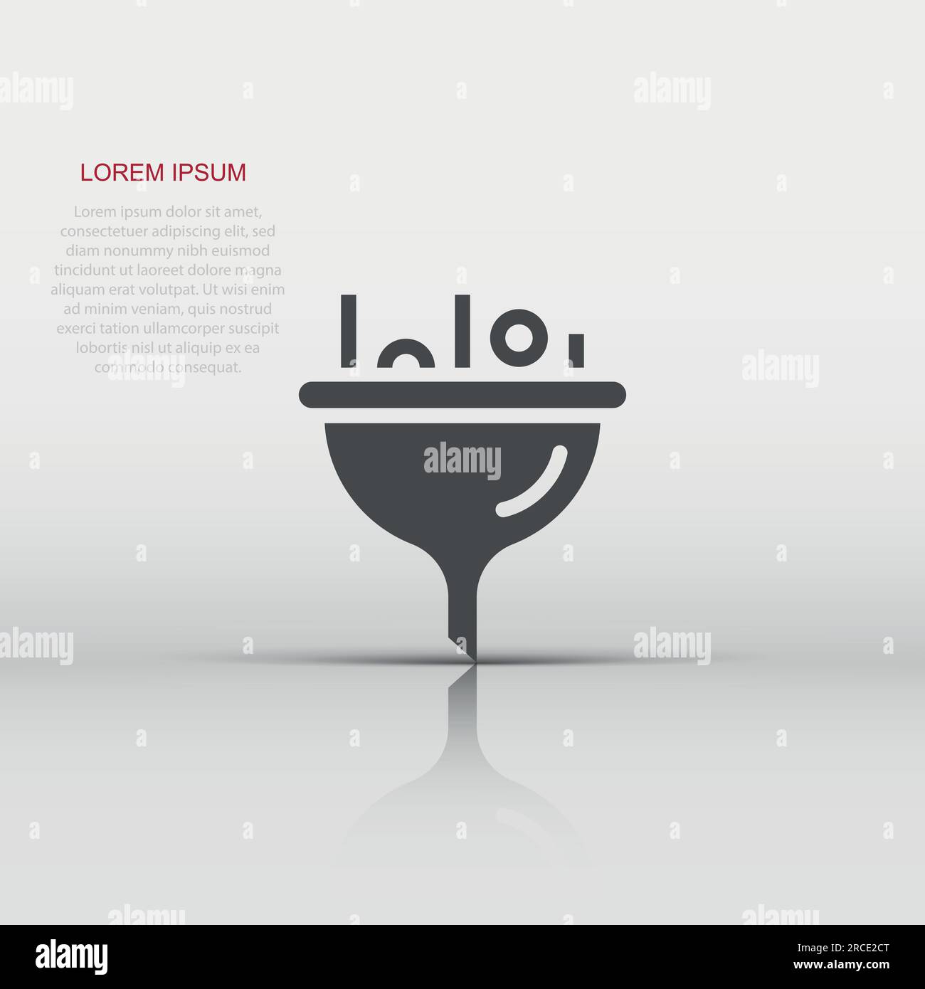 Filter icon in flat style. Funnel vector illustration on white isolated