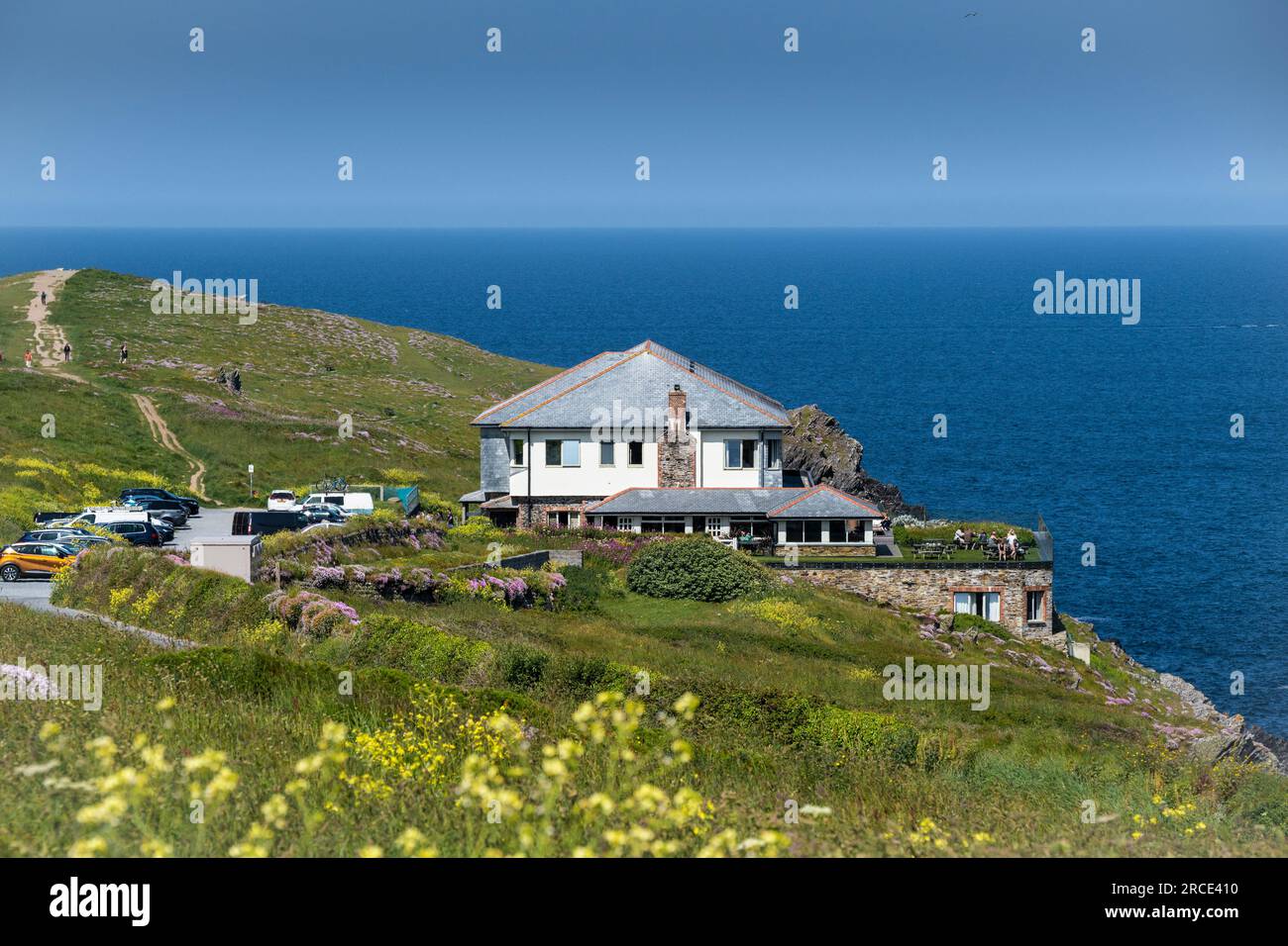 Lewinnick Lodge Boutique Hotel on Pentire Point East overlooking Fistral Bay in Newquay in Cornwall in the UK, Europe Stock Photo