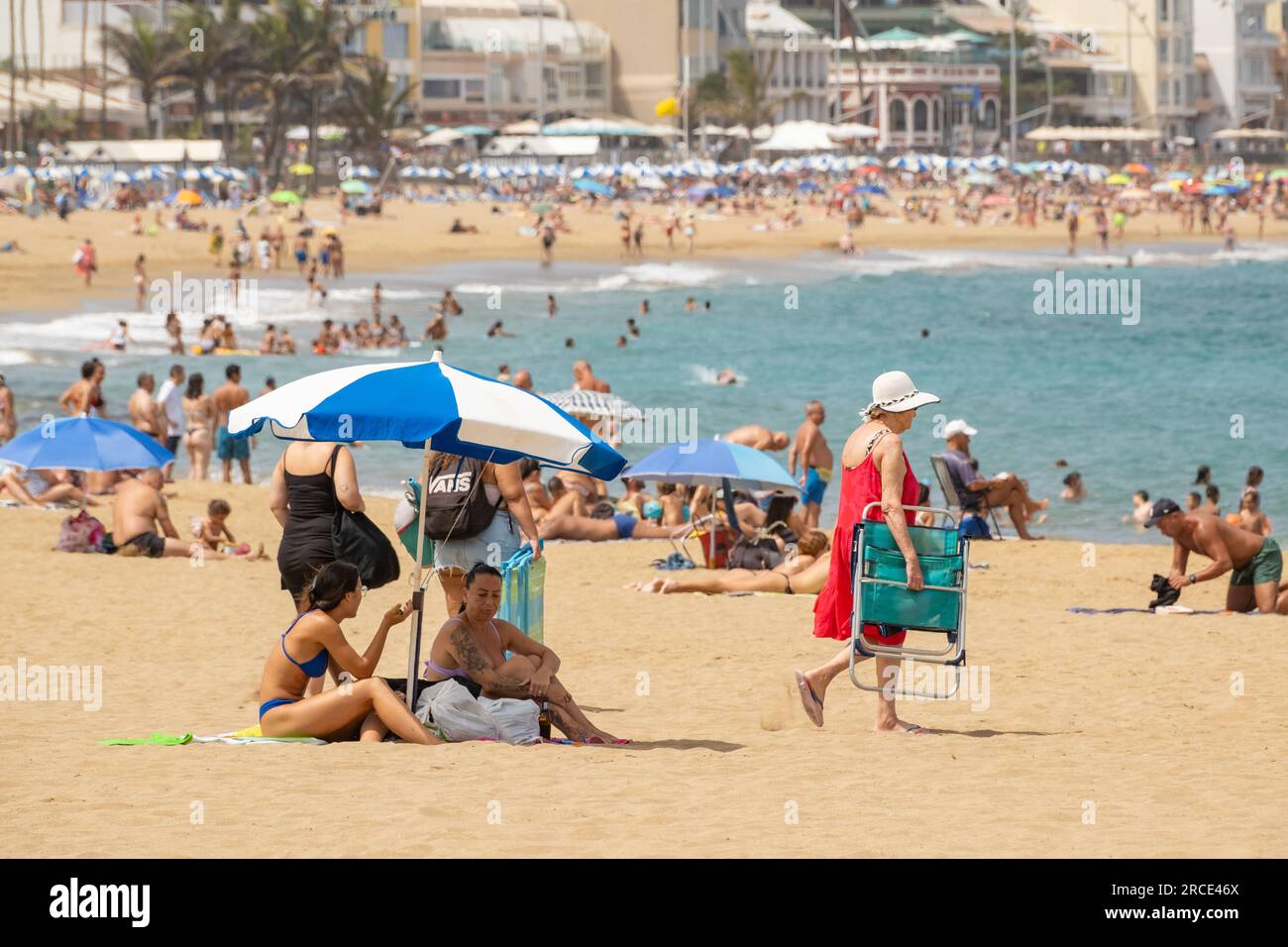 Gran Canaria, Canary Islands, Spain. 14th July 2023. Tourists, many