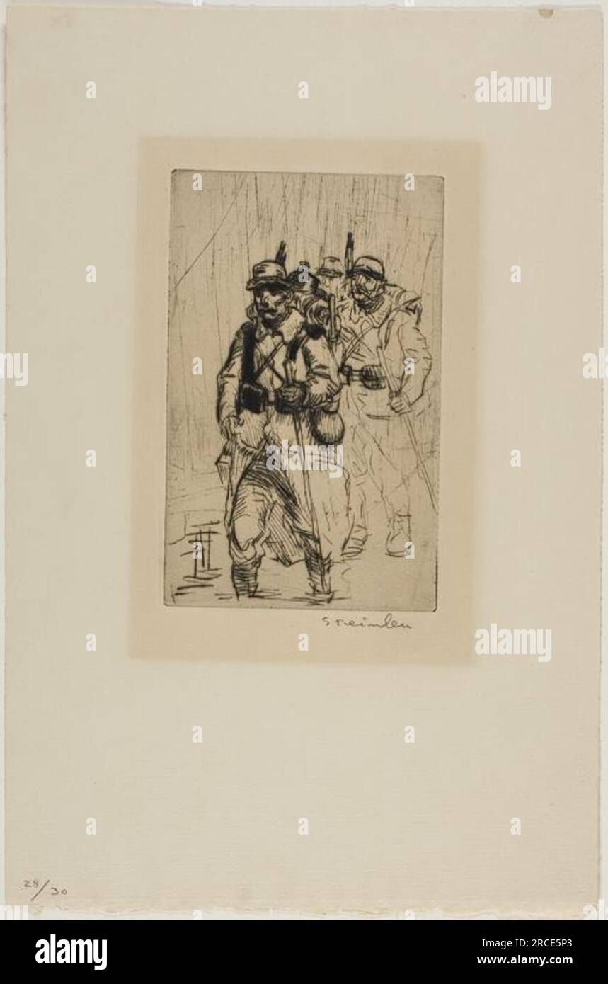 Lithographie Originale Signée De Théophile Alexandre STEINLEN - Thème Soldat Et Guerre